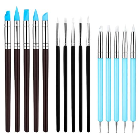 15Pcs Silicone Sculpting Tools, Pottery Clay Tools, Clay Sculpting Tool Modeling Dotting Embossing Tool for Painting in Saudi Arabia