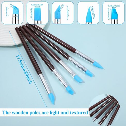 15Pcs Silicone Sculpting Tools, Pottery Clay Tools, Clay Sculpting Tool Modeling Dotting Embossing Tool for Painting in Saudi Arabia