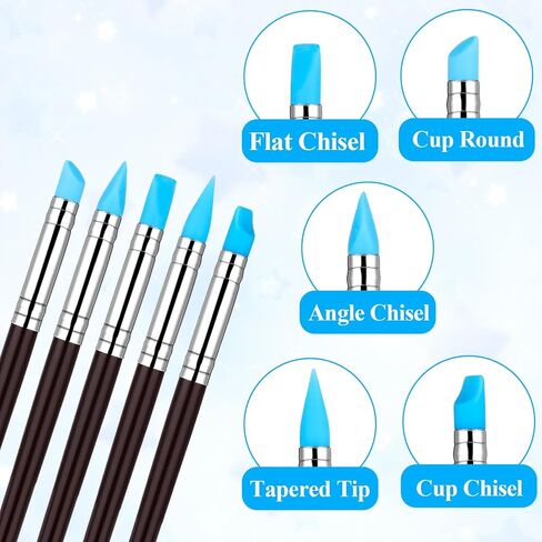 15Pcs Silicone Sculpting Tools, Pottery Clay Tools, Clay Sculpting Tool Modeling Dotting Embossing Tool for Painting in Saudi Arabia