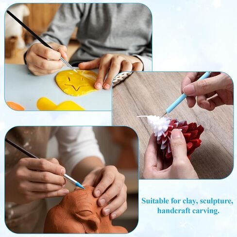 15Pcs Silicone Sculpting Tools, Pottery Clay Tools, Clay Sculpting Tool Modeling Dotting Embossing Tool for Painting in Saudi Arabia