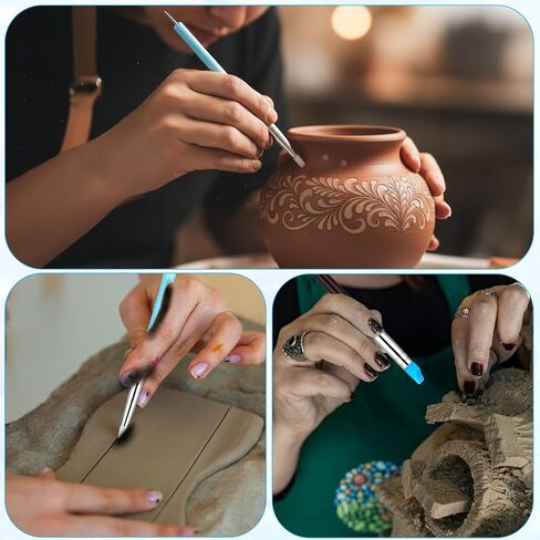 15Pcs Silicone Sculpting Tools, Pottery Clay Tools, Clay Sculpting Tool Modeling Dotting Embossing Tool for Painting in Saudi Arabia