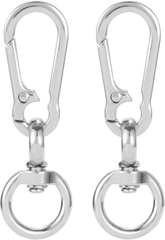 OIIKI 2 Sets Swivel Clasp Clips, Metal Swivel Snap Hook, Flexible Key Chain Clip with Key Ring for DIY Crafts, Jewelry Clasps, Lanyard Making - Silver, 2.5" x 0.79" in Saudi Arabia