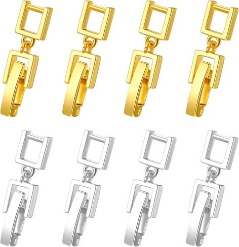 8PCS Foldover Bracelet Extender with Folding Clasp, Silver Gold Necklace Extender Clasp, Jewelry Extensions Chain for Necklaces Bracelets Anklets Watch Straps Jewelry Making DIY Handicrafts Repair in Saudi Arabia
