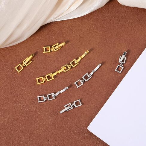 8PCS Foldover Bracelet Extender with Folding Clasp, Silver Gold Necklace Extender Clasp, Jewelry Extensions Chain for Necklaces Bracelets Anklets Watch Straps Jewelry Making DIY Handicrafts Repair in Saudi Arabia