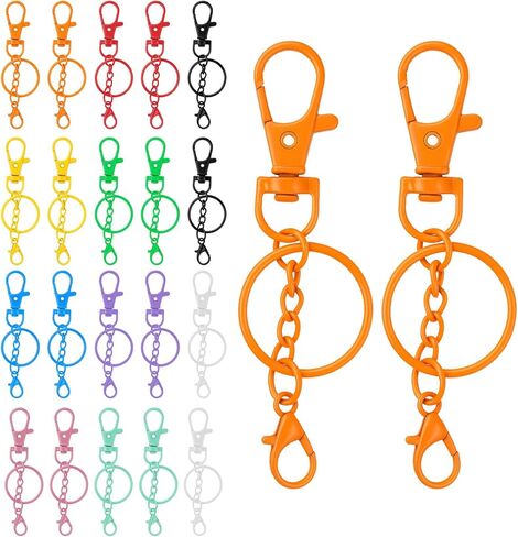 20 Pcs Colorful Swivel Snap Hook Metal Lobster Claw Clasps Keychain with Key Rings 10 Colors Key Chain Clip Hooks Lobster Clasp Swivel Clips for Keychain DIY Crafts Jewelry Making in Saudi Arabia