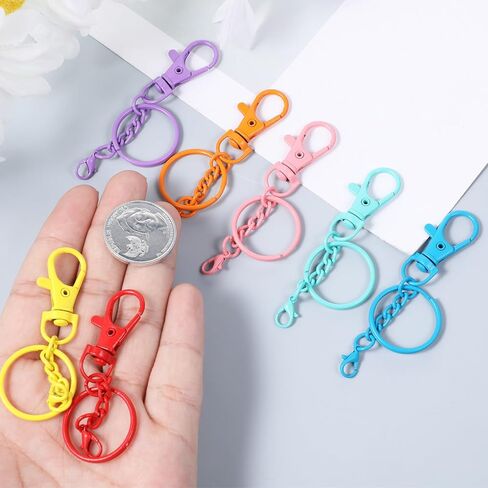 20 Pcs Colorful Swivel Snap Hook Metal Lobster Claw Clasps Keychain with Key Rings 10 Colors Key Chain Clip Hooks Lobster Clasp Swivel Clips for Keychain DIY Crafts Jewelry Making in Saudi Arabia