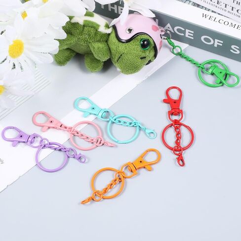 20 Pcs Colorful Swivel Snap Hook Metal Lobster Claw Clasps Keychain with Key Rings 10 Colors Key Chain Clip Hooks Lobster Clasp Swivel Clips for Keychain DIY Crafts Jewelry Making in Saudi Arabia