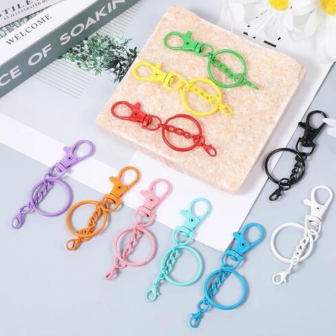 20 Pcs Colorful Swivel Snap Hook Metal Lobster Claw Clasps Keychain with Key Rings 10 Colors Key Chain Clip Hooks Lobster Clasp Swivel Clips for Keychain DIY Crafts Jewelry Making in Saudi Arabia