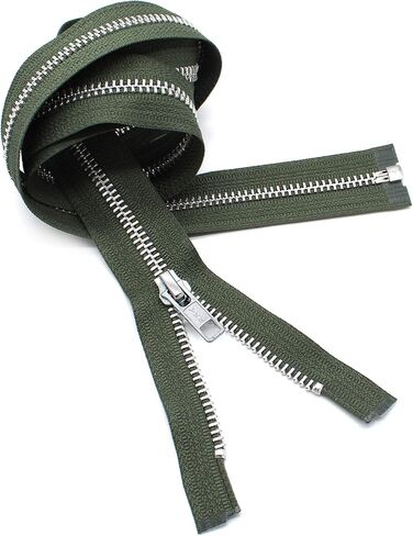 YKK® 10" Jacket Zipper, YKK #5 Aluminum Metal ~ Medium Weight ~ Separating ~ 567 Olive Green (1 Zipper/Pack) in Saudi Arabia