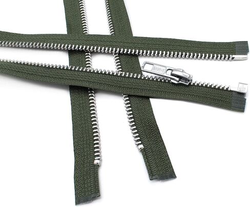 YKK® 10" Jacket Zipper, YKK #5 Aluminum Metal ~ Medium Weight ~ Separating ~ 567 Olive Green (1 Zipper/Pack) in Saudi Arabia