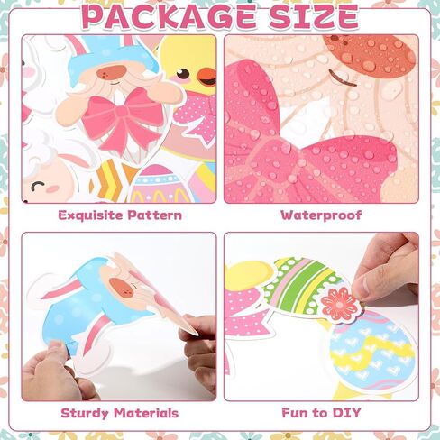 24 مجموعة من زينة إكليل عيد الفصح DIY إكليل عيد الفصح للأطفال أرنب فرخ خروف قزم قطع ورقية وملصقات زينة عيد الفصح المعلقة هدايا مشروع فني للمدرسة والفصول الدراسية والنشاط المنزلي in Saudi Arabia