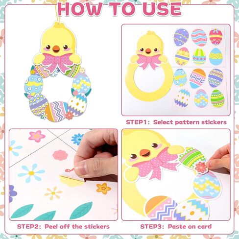 24 مجموعة من زينة إكليل عيد الفصح DIY إكليل عيد الفصح للأطفال أرنب فرخ خروف قزم قطع ورقية وملصقات زينة عيد الفصح المعلقة هدايا مشروع فني للمدرسة والفصول الدراسية والنشاط المنزلي in Saudi Arabia