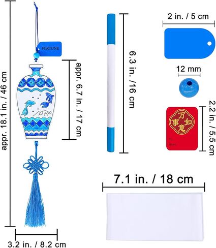 Winlyn 36 Sets Chinese New Year Decorations DIY Paintable Blue and White Ming Vase Ornaments Craft Kits for Kids Asian Lunar New Year 2026 Horse Year Classroom Activities Party Favors Gift Exchange in Saudi Arabia