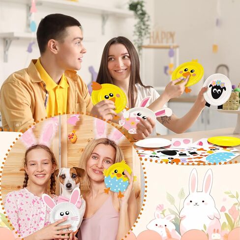 Motipuns 24 مجموعة من لوحات عيد الفصح الفنية والحرفية لحيوانات عيد الفصح مع ملصقات ربيع عيد الفصح أرنب أرنب فرخ الأغنام اصنع هدية حرفية خاصة بك للأنشطة لوازم حفلات أعياد الميلاد in Saudi Arabia
