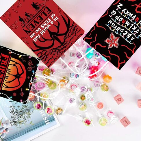 LANFUBEISI 16 قطعة من أكياس الورق لتزيين حفلات أعياد الميلاد الغريبة، مرحبًا بك على الوجهين في حقائب الأشياء الجيدة المقلوبة باللونين الأحمر والأسود ومستلزمات الحفلات بمقبض in Kuwait