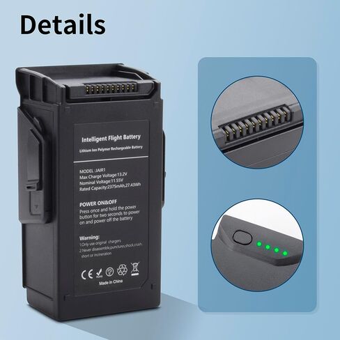 for Mavic Air Intelligent Flight Replacement Battery Compatible with DJI Mavic Air Drone, Upgraded Rechargeable Battery with 2375mAh 11.55V, Providing Up to 21 Minutes of Maximum Flight Time in Saudi Arabia