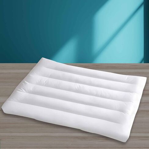 Ultra Flat Thin Pillows for Sleeping Standard Size, 2-1/2" High Slim Bed Pillow for Back Stomach Sleepers Down Alternative Filling Hypoallergenic White 18x26 in in Saudi Arabia
