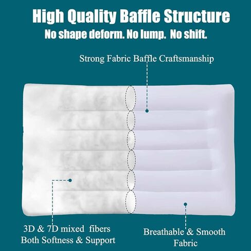 Ultra Flat Thin Pillows for Sleeping Standard Size, 2-1/2" High Slim Bed Pillow for Back Stomach Sleepers Down Alternative Filling Hypoallergenic White 18x26 in in Saudi Arabia
