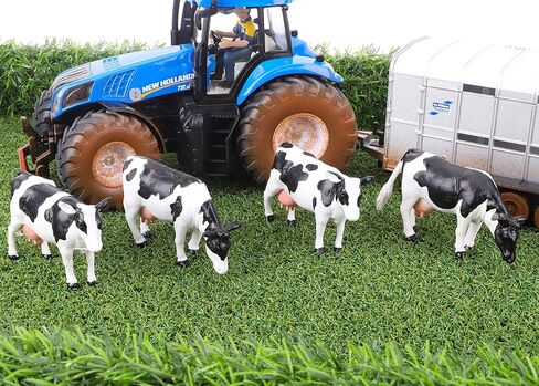 Toyland® Pack of 4-1:32 Scale Friesian Cattle Cows - The Farm Collection - Collectable Farmyard Animals in Saudi Arabia