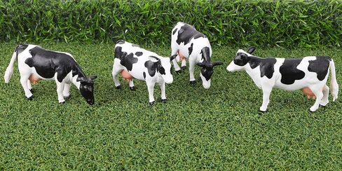 Toyland® Pack of 4-1:32 Scale Friesian Cattle Cows - The Farm Collection - Collectable Farmyard Animals in Saudi Arabia