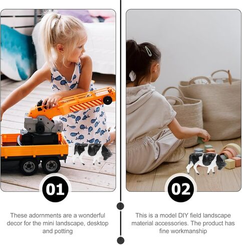 ألعاب بقرة ألبان للأطفال من تويفيان ديكور النباتات 20 قطعة من تماثيل البقرة البلاستيكية الصغيرة، تماثيل حيوانات المزرعة، تماثيل حيوانات المزرعة، تماثيل بقرة صغيرة، تماثيل بقرة بلاستيكية للأطفال، ديكور النباتات in Kuwait