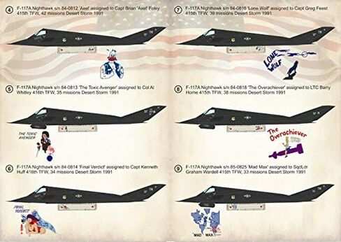 Decal for Airplane Lockheed F-117 Nighthawk Part-1 1/48 PRINT SCALE 48-111 in Saudi Arabia