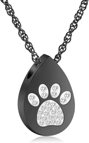 Teardrop Urn Necklace for Ashes Dog Cat Pet Cremation Jewelry Pet Paw Memorial Locket Urn Necklace Keepsake Jewelry Women Men (Rainbow) in Saudi Arabia