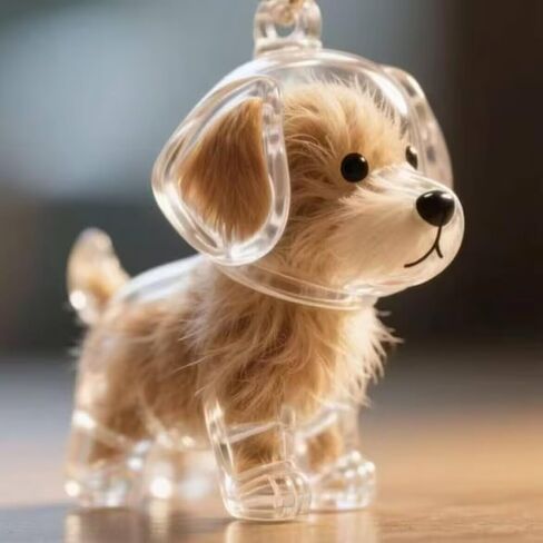 Dog Hair Collector Keychain Charm Memorial Storage Box, Transparent Bottle for Pet Hairs Keychain, Portable Pet Memory Capsule in Saudi Arabia
