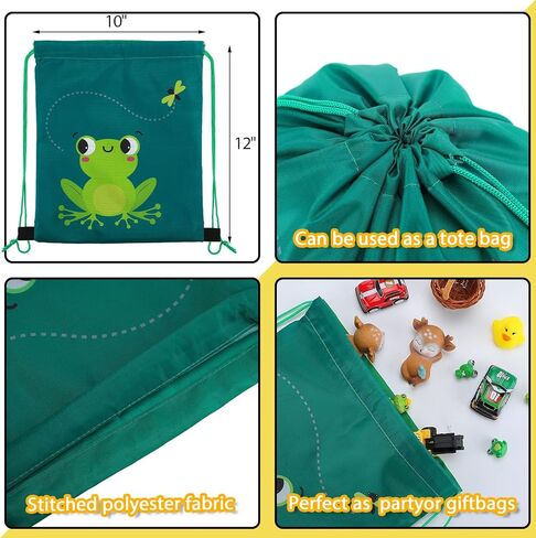 Shappy 24 Pack Drawstring Party Favors Bags Cartoon Animal Candy Goodie for Boys Birthday Kids Gift Return Girls Supplies in Saudi Arabia