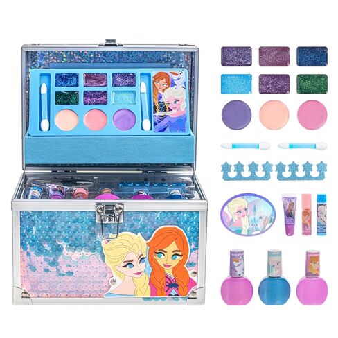 Barbie - Townley Girl Train Case Cosmetic Makeup Set Includes Lip Gloss, Eye Shimmer, Brushes, Nail Polish, Nail Accessories & more! for Kids Girls, Ages 3+ perfect for Parties, Sleepovers & Makeovers in Kuwait