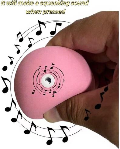 4 Pack Squeaky Balls for Dogs, 2.4 Inch Eco-Friendly Rubber Dog Squeaky Toy,Interesting Expression patternsToys for Dogs (Orange, Green, Pink, Light Blue) in Kuwait