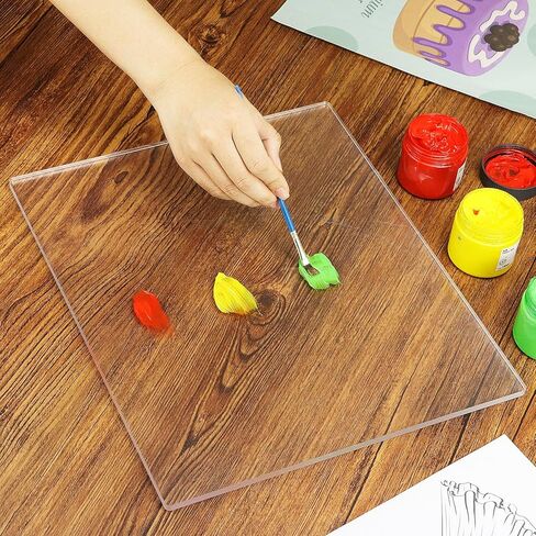 QWORK 12 x 14 Inch Gel Printing Plate 1/4 Thick Reusable Monoprinting Plate for Scrapbooking & Art Journaling – Clear Press Plate for Acrylic Paint, Fabric & Card Making Projects in Saudi Arabia