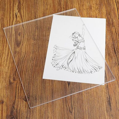 QWORK 12 x 14 Inch Gel Printing Plate 1/4 Thick Reusable Monoprinting Plate for Scrapbooking & Art Journaling – Clear Press Plate for Acrylic Paint, Fabric & Card Making Projects in Saudi Arabia