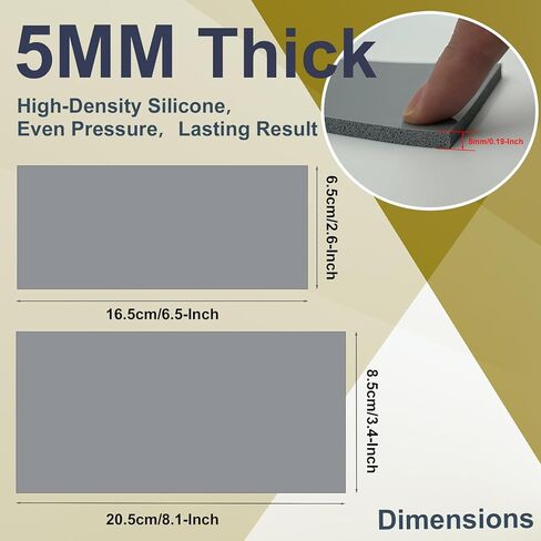 CREAWEA 4-Piece Heat Press Cover Pads, 5mm Thick Silicone Hat Press Mat Accessories Heat Resistant to 428°F, Sizes (7.87" x 3.35" & 6.50" x 2.60") for DIY, Small Business, Home Use in Saudi Arabia