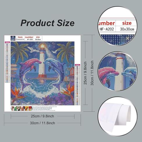 hill froeistung Colorful Dolphins Diamond Painting Kits for Adults,Seagulls Diamond Art for Beginners, 5D DIY Full Drill Round Gem Art Craft Home Wall Decor Gift 12x12 inch in Saudi Arabia