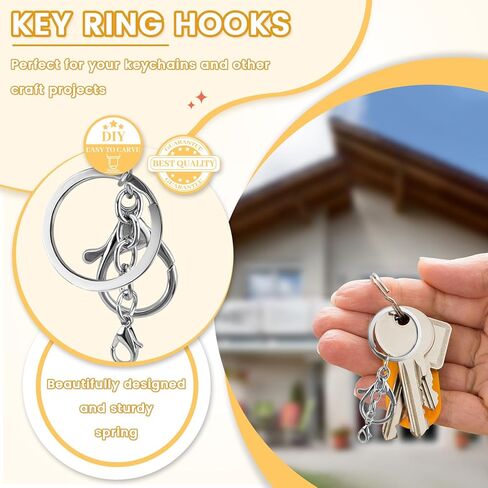 30 Pcs Lobster Claw Clasps for Keychains, Silver and Gold Keychain Clip, 360 Degree Rotating Lobster Clasp Keychain Hardware, Key Chain Hooks for DIY Jewelry Making (360-Degree Rotatable) in Kuwait