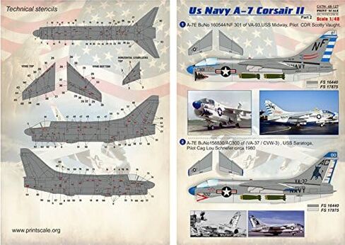 ملصق للطائرة البحرية الأمريكية A-7 Corsair II، الجزء 2 1/48 مقياس الطباعة 48-127 in Saudi Arabia