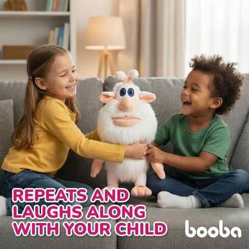 Booba Talking Plush Toy – 13.5" | Officially Licensed Interactive Plush | Soft & Cuddly Stuffed Animal | Repeats What You Say for Kids Fans in Saudi Arabia