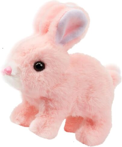 Realistic Bunny Toy, Easter Educational Interactive Bunny Toy, Plush Bunny Hopping Rabbit with Sounds and Movements, Twitching Mouth and Nose, and Wiggling Ears (brrow) in Kuwait