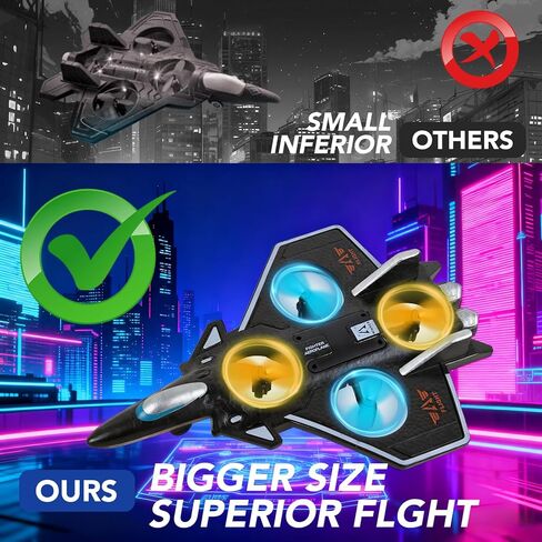 NXD Foam Remote Control Airplanes RC Planes for Kids Adults Beginners, Outdoor Stunt RC Airplane Toy with 360° Flips & Lights, Easy to Fly Gift for Boys Girls in Saudi Arabia