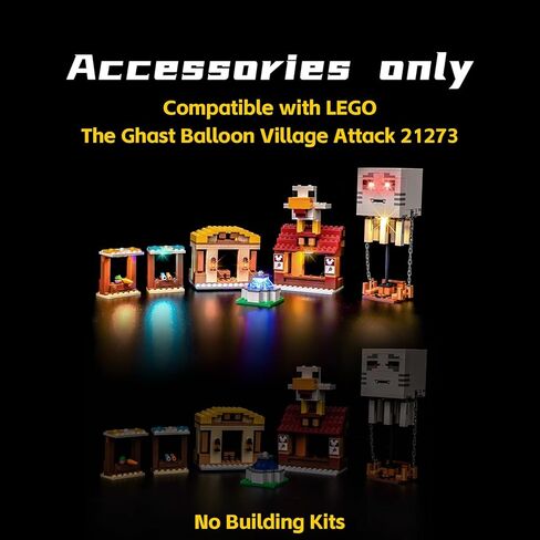 BrickBling Light Kit Compatible with Lego The Ghast Balloon Village Attack, Creative Lighting Compatible with Lego 21273 - Lights Only, Not Come with Model in Saudi Arabia