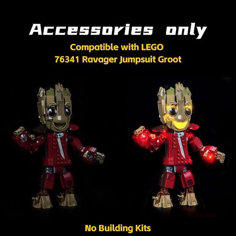BrickBling LED Light Kit Compatible with Lego Ravager Jumpsuit Groot, Creative Lighting Compatible with Lego 76341 (Model Not Included) in Saudi Arabia