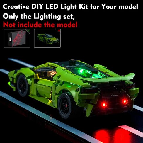 Updated LED Light Compatible with Lego Tecnica Car Lamborghini Huracan, Chartreuse Creative Lighting Kit Compatible with Lamborghini Huracán 42161 Building Set (Lights Only, No Models) in Saudi Arabia