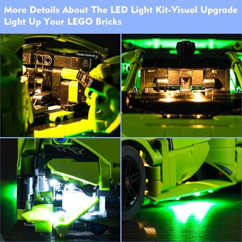 Updated LED Light Compatible with Lego Tecnica Car Lamborghini Huracan, Chartreuse Creative Lighting Kit Compatible with Lamborghini Huracán 42161 Building Set (Lights Only, No Models) in Saudi Arabia