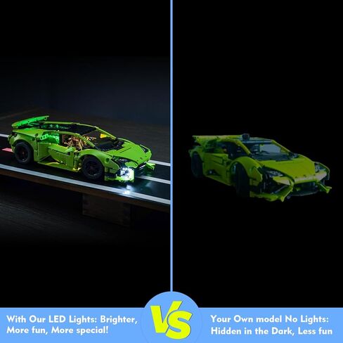 Updated LED Light Compatible with Lego Tecnica Car Lamborghini Huracan, Chartreuse Creative Lighting Kit Compatible with Lamborghini Huracán 42161 Building Set (Lights Only, No Models) in Saudi Arabia