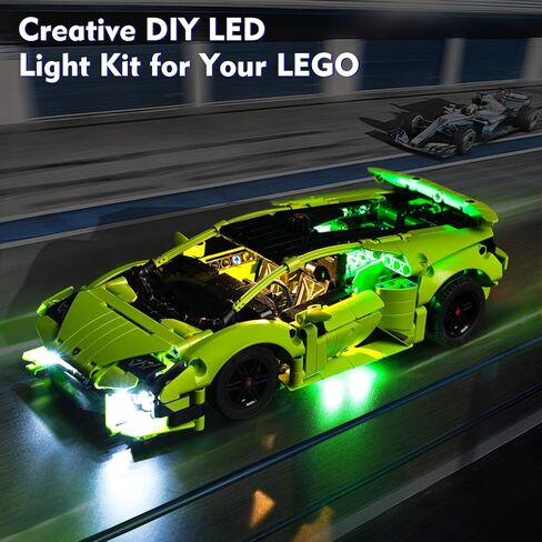 Updated LED Light Compatible with Lego Tecnica Car Lamborghini Huracan, Chartreuse Creative Lighting Kit Compatible with Lamborghini Huracán 42161 Building Set (Lights Only, No Models) in Saudi Arabia