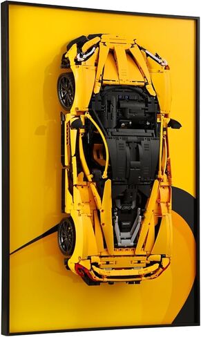 إطار عرض حائطي متوافق مع Lego 42083 Bugatti Chiron - حامل عمودي | إطار من الألومنيوم بدرجة المعرض، لوحة فنية جدارية للسيارة مقاس 20 × 30، سهلة التركيب بنفسك (سيارة سوبر تكنيك زرقاء) in Kuwait