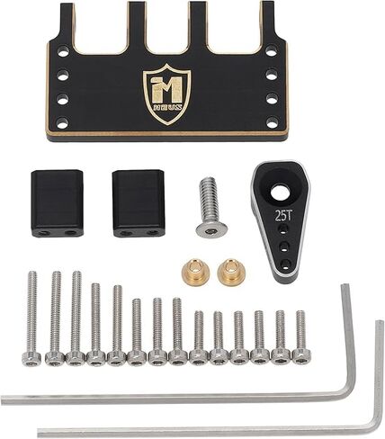 MEUS RACING Adjustable Brass Servo Mount + 25T Servo Arm for Axial SCX24 C10 JLU Bronco 1/24 RC Crawler Car Upgrade, for Stock AXLE in Saudi Arabia