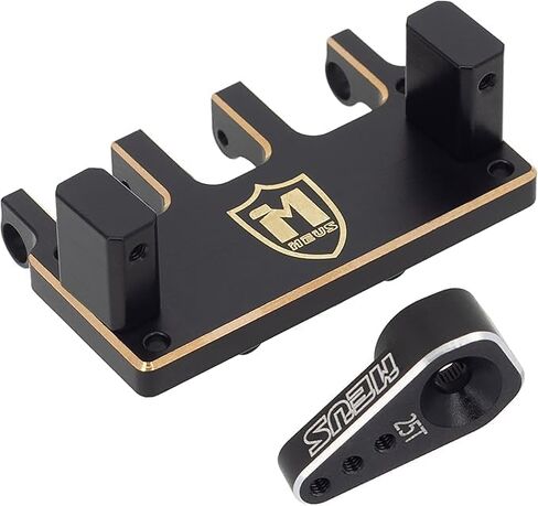 MEUS RACING Adjustable Brass Servo Mount + 25T Servo Arm for Axial SCX24 C10 JLU Bronco 1/24 RC Crawler Car Upgrade, for Stock AXLE in Saudi Arabia