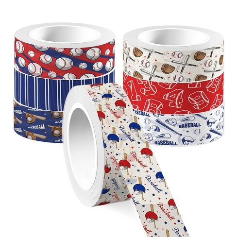 12 Rolls Baseball Washi Tape - Sport Stadium Themed Decorative Masking Tape for DIY Crafts, Gift Wrapping, Scrapbooking & Party Favors in Saudi Arabia